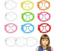 Bicchieri di paglia, riutilizzabili, bicchieri di paglia, bicchieri novità, cannucce multicolori flessibili, riutilizzabili, riunione annuale, compleanno, per feste, feste di famiglia, 12 pezzi