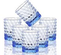 Bicchieri di plastica infrangibili di alta qualità, da 260 ml, lavabili in lavastoviglie, senza BPA, piccoli bicchieri da succo in acrilico, per bambini, in plastica (blu)
