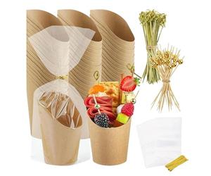 Bicchieri di salumi con sacchetti, bastoncini di carta per antipasti, bastoncini per alimenti, stuzzicadenti da cocktail, piccoli snack, dessert, popcorn, , uova, coni, catering, set di