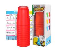 Bicchieri generici per accatastamento rapido - Gioco di coppa impilabile educativa, ABS 7,9 x 7,9 x 23,5 cm 12 pezzi, gioco di sviluppo per abilità motorie per bambini e adolescenti