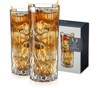 Bicchieri highball in cristallo Viski Admiral - Bicchieri alti eleganti per acqua e cocktail, set regalo di bicchieri sfusi da 2, 9 once