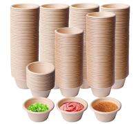 Bicchieri In Carta,200 Pezzi 2 Once Bicchieri Di Cartone Kraft Per Alimenti,Bicchieri Da Ghiaccio Biologici In Cartone,Bicchieri Compostabili Per Spezie,Salse,Soufflé,Marmellata