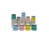 Bicchieri in Carta 75 ml in cartoncino biodegradabile per Bevande Calde e Fredde, Caffé, orzo, Te, Acqua Chicco Di Caffe' (100, colorati misti)