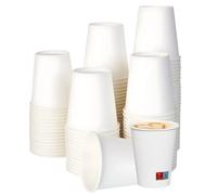 Bicchieri in Carta Bianchi Monouso | Resistenti, termici per Cappuccino, tisane, Tè, cocktail bevande asporto | Ecologici, Compostabili, riciclabili per Bar,Eventi,Uffici,Catering (190ml (100 pezzi))
