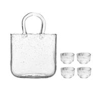 Bicchieri in,da Tè a Forma di Borsa Trasparente da 2340 ml,Set con 4 Bicchierini | Per Pranzo, Merenda Pomeridiana, Feste, Compleanni, Matrimoni, Cucina, Casa
