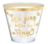 Bicchieri in plastica timbrati a caldo per l'ultimo volare prima dell'anello, 255 ml.