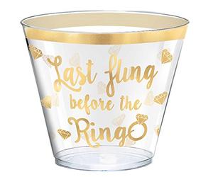 Bicchieri in plastica timbrati a caldo per l'ultimo volare prima dell'anello, 255 ml.