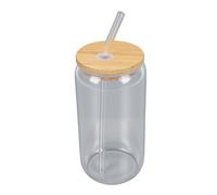 Bicchieri in Vetro a Prova di Perdite da 500 Ml con Coperchi e Cannucce Riutilizzabili, Ideali per gli Appassionati di caffè Freddo, 2 Pezzi (2 bicchieri con coperchi+ cannucce+1 spazzola)