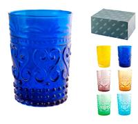 BICCHIERI IN VETRO BOROSILICATO DECORO A RILIEVO ASSORTITI