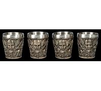 Bicchieri Liquore 4er Set Vichingo Design-Schnapsglas Viking Regalo Nordmann