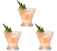 Bicchieri Martini Set di 3, Bicchieri da Cocktail Senza Stelo Soffiati A Mano in Cristallo per Set da Bar Cannucce di Vetro Bicchieri Vintage Senza Stelo, Transparent