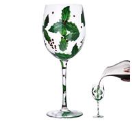 Bicchieri natalizi, bicchieri da vino natalizi - Bicchiere da vino rosso in natalizio con stelo,Divertente centrotavola decorazione natalizia in dipinto a mano per le feste