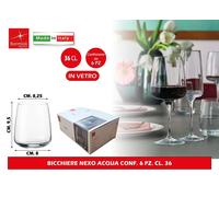Bicchieri Nexo Bormioli Rocco 6 pz 36 cl - Vetro Trasparente Made in Italy
