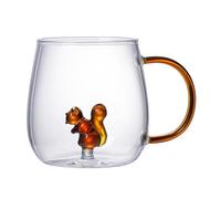 Bicchieri per bevande a forma di animali, 380 ml, in borosilicato trasparente, resistenti al calore, per bar, caffetterie, cartoni animati, per bevande fredde e calde