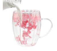 Bicchieri per fiori secchi generici - Tazza da caffè trasparente a doppia parete con manico | Bicchieri eleganti per bevande calde e fredde, eleganti bicchieri per valigie