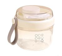 Bicchieri per parfait per yogurt, 650 ml, con manico, per uso portatile, realizzati in materiale ABS per conservare i pasti, tra cui yogurt, cereali e insalata, lavabili in lavastoviglie (bianco)