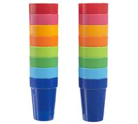 Bicchieri per succhi impilabili in plastica infrangibile Spectrum acrilico statunitense da 10 once in 8 colori assortiti | Set di 16 bicchieri pe