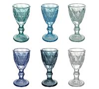 Bicchieri set 6 Liquorini, Limoncino in Vetro Trasparente PRIMA PROVENCE 45 ml diametro 5 x h10,5 cm, capacità lavabili in lavastoviglie in scatola regalo multicolor