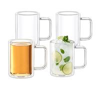 Bicchieri termici a doppia parete Wilmax - 400 ml - Set di 4 - Tazze da caffè - Tazze da cappuccino, latte macchiato, espresso e moka - Bicchieri da caffè