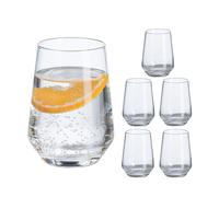 Bicchieri Vetro Acqua Bibite Aperitivo Succhi Dolci Trasparenti 390 ml Set 6