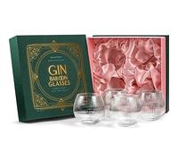 Bicchieri vintage Art Deco per gin e tonic, set di 4 bicchieri in cristallo senza stelo da 382,7 g, per bere cocktail di gin | calici regalo retrò per gli amanti del gin | Bicchieri per bevande da bar