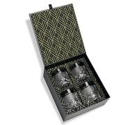 Bicchieri Whisky e Cocktail in Cristallo - Set Bicchieri Whisky da 4 - Bicchieri Admiral da 280 ml - Brillanti Whisky Bicchieri Rocks - Elegante Set Whisky da Regalo