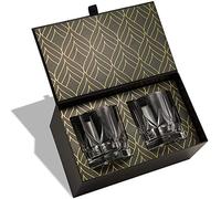 Bicchieri Whisky in Cristallo Ecologico - Set Bicchieri Imperial (355 ml) - 2 Bicchieri Liquore per Scotch, Bourbon, Old Fashioned Cocktails & Drinks - Scatola Regalo in Foglia d'Oro by ROCKS