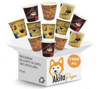 Bicchierini Caffe' Carta 1000 Pz da 75ml - Bicchieri Caffe Biodegradabili Avana
