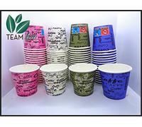 Bicchierini Caffè Carta di TEAMBIO® 1000Pz da 75ml - Bicchieri Caffe Biodegradabili Monouso Ecologici Bio (colori misti)