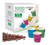 BICCHIERINI CAFFÈ CARTA MONOUSO 75ML COLORATI ASSORTITI 1000 PEZZI CAFFE PARTY B