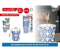 BICCHIERINI CARTA CAFFE' BIO MAIOLICA 75/180/210ml