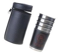Bicchierini da shot in acciaio eleganti bicchieri da shot con copertura in pelle 30/70/180 ml tazza di capacità per godere di bevande all'aperto bicchierini da shot