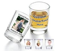Bicchierini da shot personalizzati da 56,7 g, set di bicchieri da shot divertenti personalizzati con foto con viso, testo, logo, regali per matrimoni, feste di compleanno, bomboniere addio al nubilato
