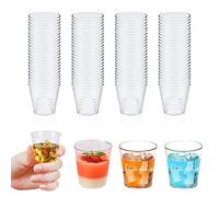 Bicchierini Finger Food, 100 Pezzi Bicchieri Plastica Trasparenti, 30ML Riutilizzabile, Adatto per Dessert Bevande Budini Mousse