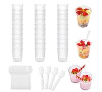 Bicchierini Finger Food, 50 Pezzi Ciotoline Monoporzione, 55 ml Finger Food, Riutilizzabile Bicchierini Monoporzione Dolci, Monoporzione per Dolci Perfetto per Compleanni Matrimoni Picnic Feste