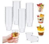 Bicchierini Plastica, 100 Pezzi 30ML Bicchieri da Shot in Plastica Rigida, Riutilizzabile Bicchierini Finger Food Ideali per Feste Colpi di Gelatina Piccoli Dessert Salse e Arte e Artigianato