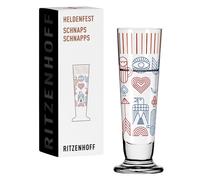 RITZENHOFF 1061015 - Bicchiere da liquore 40 ml, serie Heldenfest, motivo n. 15, 4 cl, rotondo, multicolore