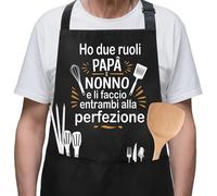 Bicfuiot Regalo Nonno Compleanno Regali Nonno Idee Festa Dei Nonni Personalizzati Regali per Anziani Natale per Casa Nuova Pasqua Pensionamento San Valentino Regali Nonno Grembiule Cucina Uomo