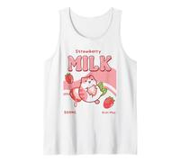 Bichi MAO Strawberry Milk Label Kawaii Fruit Cats Cute Canotta