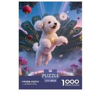 Bichon Frise 1000 Pieces Jigsaw Puzzle Fun Cute Pets Puzzle for Adults for Adults from 14 Years Gift Jigsaw Games 38x26cm/1000pcs