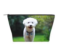 Bichon Frise Bokeh Animali Cani Parco Cani bianchi, Borsa da toilette Borsa per trucco Borsa per cosmetici Borsa da toilette da viaggio portatile