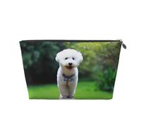Bichon Frise Bokeh Animali Cani Parco Cani bianchi, Borsa da toilette Borsa per trucco Borsa per cosmetici Borsa da toilette da viaggio portatile