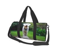 Bichon Frise Bokeh Animali Cani Parco Cani bianchi, Borsone da viaggio di grande capacità Borsa rotonda Borsa da viaggio sportiva Borsa da viaggio Borsa da fitness