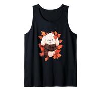 Bichon Frise Cane Autunno Foglie Ringraziamento Canotta