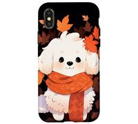 Bichon Frise Cane Autunno Foglie Ringraziamento Custodia per iPhone X/XS