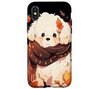 Bichon Frise Cane Autunno Foglie Ringraziamento Custodia per iPhone X/XS