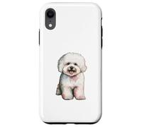 Bichon Frise Cane con Papillon Ritratto Opera Custodia per iPhone XR