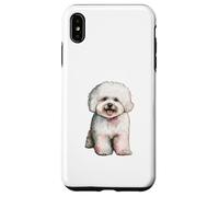 Bichon Frise Cane con Papillon Ritratto Opera Custodia per iPhone XS Max