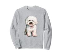 Bichon Frise Cane con Papillon Ritratto Opera Felpa