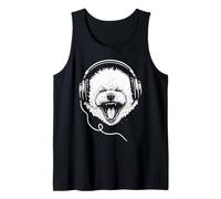 Bichon Frise Con Cuffie DJ Musica Amante dei Cani Canotta